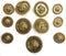 Antique Designer Lion Gold Buttons Sets for Dress and Coats 14pc. (5-1-1/8 (29mm)/6-3/4''(19mm))...