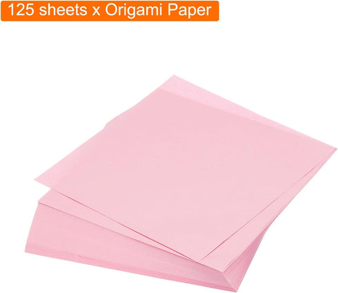 MECCANIXITY 125 Sheets Origami Paper Double Sided 6x6 Inch(15x15cm) Square Sheet for Art Craft Project, Beginners, Gifts Decor, Pink...