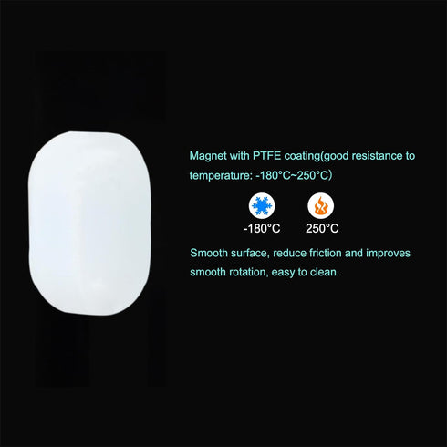 MECCANIXITY Magnetic Stirrer Mixer Stir Bar Rod 10mm/0.39" Cylinder Shape PTFE Coating Magnet White for Laboratory 16Pcs...