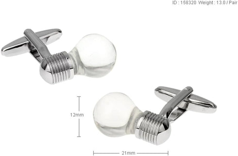 Transparent Bright Light Lamp Bulb Cufflinks...