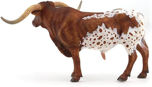 Gemini&Genius Longhorn Cow Toy Action Figure, Farm Animal Toys, Hand Painted, 6 Inches Length, Realistic and Durable Farm Toys for Children Boys a...