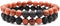 2Pcs Matte Lava Rock Volcanic Stone Beads Stretch Bracelet 8mm Volcanic Rock Aromatherapy Essential oil Diffuser Bracelet Tiger Eye Seed Energy Yo...