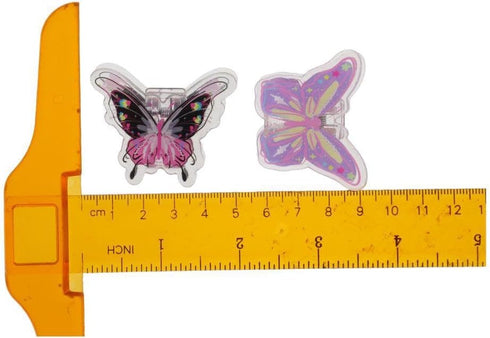Acrylic Double-Sided Paper Clip, Cute Love Heart Butterfly Binder Clips, Office Accessory to Hold Photo, Bills and Notes(6pcs-Buttefly)...