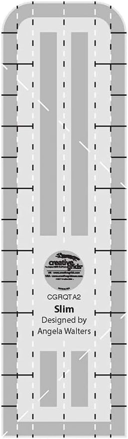 Creative Grids Machine Quilting Tool – Slim – CGRQTA2 – Made in USA, Non-Slip Grip Acrylic Quilting & Sewing Template Ruler for Free-Motion quilt ...