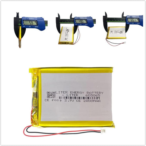 Liter 3.7V 605065 2800mAh Lipo Battery Rechargeable Lithium Polymer ion Battery Pack for RG35XX with JST 1.25m Connector...