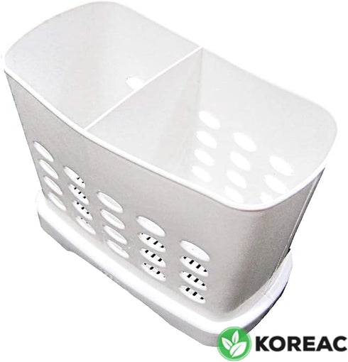 KOREAC_ Kitchen Storage Chopsticks Holder Basket for Dishwashers L6.3” X H5.3” X W3” Plastic Drain Rack/Capacity 2 Divided Compartments...