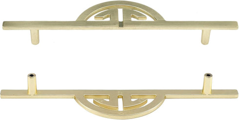 2Pack Brushed Gold Drawer Pulls Half Moon Drawer Pulls Zinc Alloy Drop Handle Drawer Pulls Gold Brushed Pull Handle for Kitchen Furniture Wardrobe...