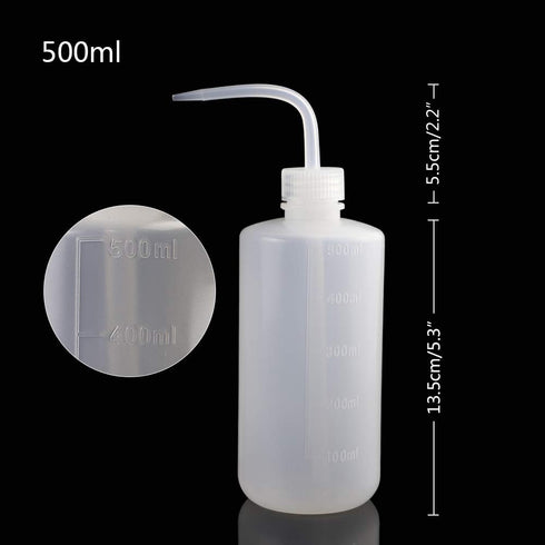 DEPEPE 6pcs 500ml Plastic Safety Wash Bottles Lab Squeeze Bottle LDPE Squirt Bottle Tattoo Bottle with Narrow Mouth and Scale Labels (17oz x 6 Bot...