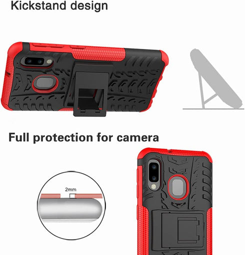 Yiakeng Samsung Galaxy A10E Case, Samsung A10E Case, Shockproof Slim Protective with Kickstand Hard Phone Cover for Samsung Galaxy A10E (Red)...