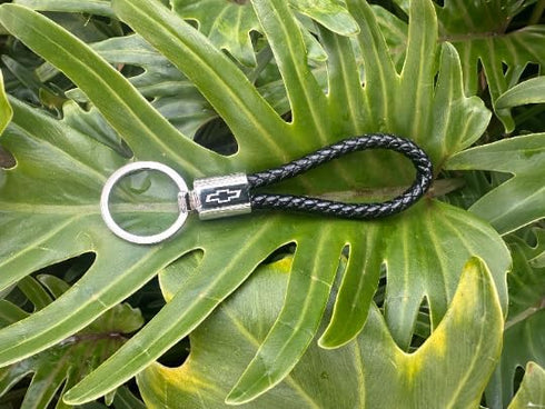 SR1 Performance Chevy Bowtie Braided Rope Leather Keychain - Officially Licensed Chevrolet Key Chain...