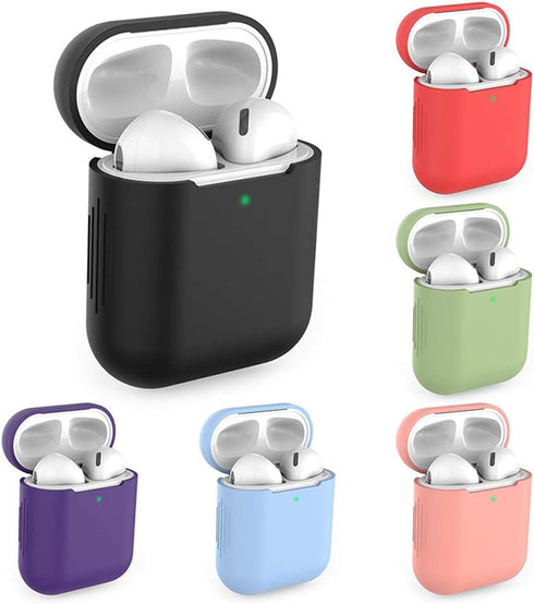AirPods Case Cover Silicone Earphone Case for Airpods Case Shockproof Bluetooth Wireless Protective Cover Skin Accessories for Apple Airpods (Milk...