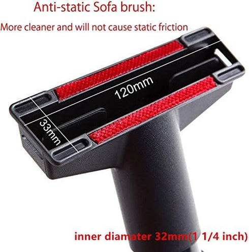 EZ SPARES 5PCS Universal Replacement 32mm&35mm Vacuum Cleaner Accessories Horsehair Brush Kit for 1 1/4 inch 1 3/8 inch Crevices Tool Kit...