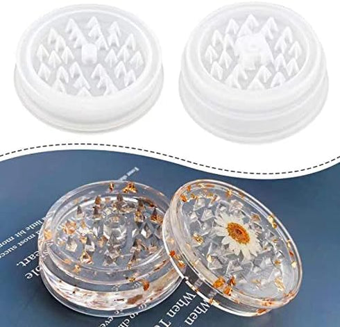 Large Resin Grinder Mold for Resin - 3in Silicone Mold with Efficient Spikes Shape, Premium Silicone Molds for Casting to Grinding Spice and More ...