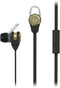 MQET39GLD AeroFones Platinum2 Secure-Fit Earphones with Tangle-Free Flat Cable, Mic Gold...