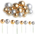 16pcs Ball Shaped Cake Topper Cake Picks Pearl Ball DIY Cake Insert Topper Cup Cake Topper Set Toothpick for Party Birthday Cake Baby Shower Weddi...