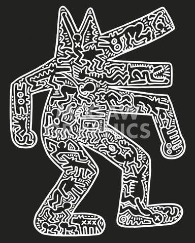 Bruce McGaw Graphics Dog, 1985 by Keith Haring, Art Print Poster, Paper Size 14" x 11" Image Size 10" x 8"(2488)...