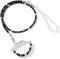 Dogs Kingdom Dog Cat Pearls Diamond Collar Leash Set Bling Rhinestones Necklace Set for Small Dog Cat Puppy Adjustable Pet Accessory,Black and Whi...