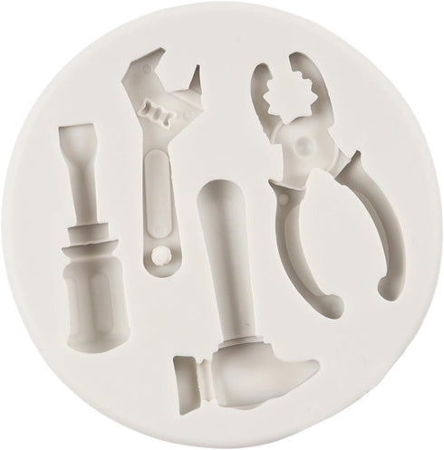 Hand Tools Silicone Mold Construction Tools Chocolate Fondant Molds Wrench Hammer Pliers Molds for Cake Decoration Cupcake Topper Candy Sugar Craf...