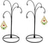 HOHIYA Ornament Display Stand Holder Christmas Hanger Hook Dog Cat Glass Ball Bauble 4 Arms 12inch Black 2 Pcs Taiwan Made...
