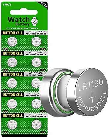 Cotchear 10pcs 1.5V AG10 Alkaline Battery 189 389 AG10 LR1130 LR54 V10GA Battery Alkaline Button Coin Cell Batteries...