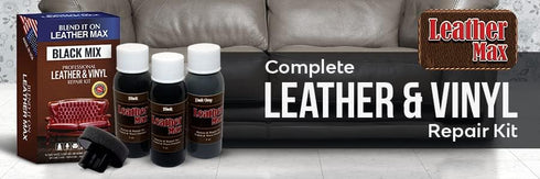 Leater Max Black Leather Repair Kit for Couches - Vinyl & Upholstery Repair Kit for Car Seats, Sofa & Furniture - Liquid Scratch Filler Formula Re...