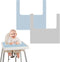 PandaEar 2 Pack High Chair Placemat, Silicone Non-Slip Placemats for IKEA Antilop Baby High Chair, Food Grade Mats Toddler Placemats -Blue/Grey...