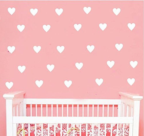 Heart Wall Decals Set – 96pcs 2-Inch Removable Vinyl Stickers for Kids Bedroom, Nursery, Playroom – Gender Neutral DIY Decor for Boys and Girls YY...