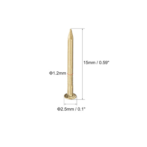 uxcell Small Tiny Brass Nails 1.2x15mm for DIY Decorative Pictures Wooden Boxes Household Accessories 50pcs...