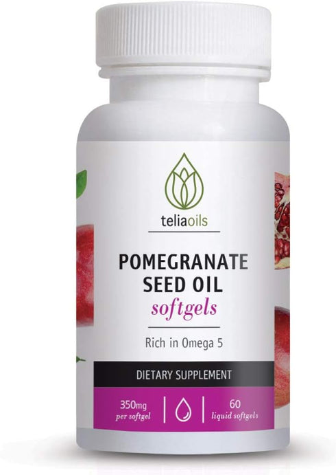 Pomegranate Seed Oil Liquid Softgels (60 Count) Rich in Omega 5 – Supports body’s defense system Supplement for Men & Women – Provides Antioxidant...