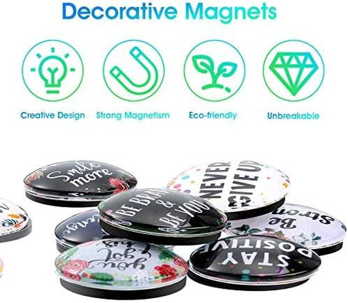 Weewooday 10 Pcs Inspirational Magnets for Fridge Refrigerator Locker Decor Accessories Motivational Glass Quote Fun Decorative Gifts for Cabinet ...