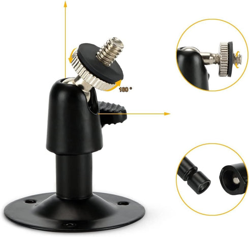 4 in Pack Black CCTV Security Camera Wall Ceiling Bracket Mount,Camera Wall Mounting Bracket Outdoor/Indoor Use Security Bracket for Oculus Rift S...