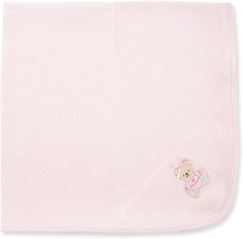 Little Me Unisex Baby Swaddling Receiving Blankets, Pink Sweet Bear, 30 x 27 Inches...