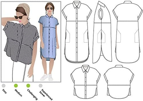Style Arc Sewing Pattern - Blaire Shirt or Dress (Sizes 04-16)...