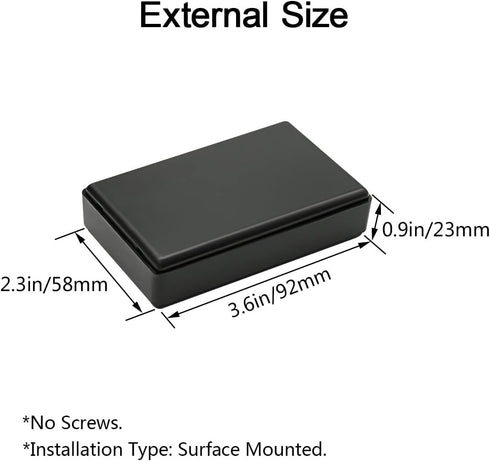 LeMotech Project Box, 5 Pieces ABS Electrical Box Small Junction Box for Electronics PCB Case,Electronic Hobby Box Black, Outside Size 3.62 x 2.28...