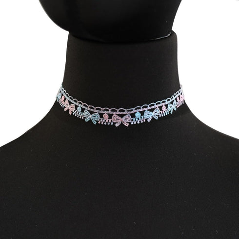 LINKY Colorful lace Choker Necklace Women Jewelry Set...