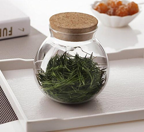 500 Ml (17 Fl Oz) Round Clear Glass Favor Jar Storage Jar, with Cork Stopper...