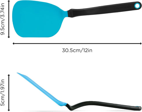 Dreamfarm Chopula Non-Stick-Safe Super-Flexible Sit-Up Spatula with Strong Flat Edge to Separate Food - 12" Dreamfarm Blue...