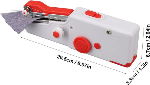 Handheld Sewing Machine Mini Professional Battery Powered, Portable Electric Stitching Machine for Beginners, Red Ergonomic and Compact Hand Sewer...
