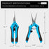 VIVOHOME Gardening Hand Pruner with Straight Stainless Steel Blades Non-stick Pruning Shear Bonsai Cutter Blue for Potting (Pack of 3)...