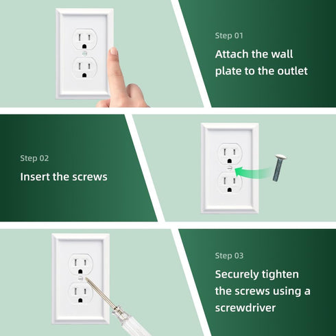 White Decorative Outlet Covers Wall Plates, Light Switch Cover Electrical Switch Plates - Bamboo Fiber Material Standard Size Wall Plates of vario...