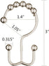 DAWNER Shower Curtain Hooks, Rust Proof Metal Easy Glide Double Rings, Stainless Steel Hangers for Bathroom Curtains, Set of 12, Brushed Nickel...