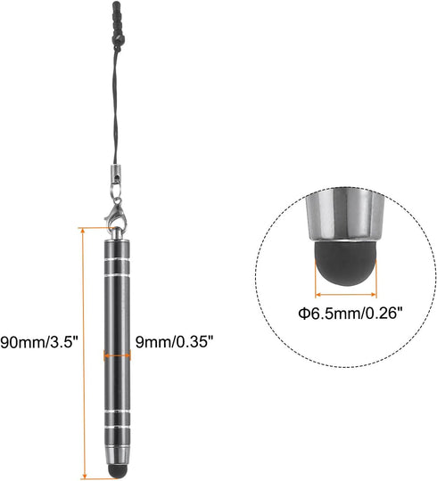 MECCANIXITY 3pcs Metal Touch Screen Pen Metallic Phone Stylus Pen Retractable Aluminum Alloy Mini Capacitive Pens Universal, Grey......
