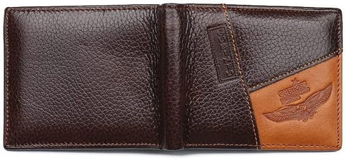 Genuine Leather Eagle Wallet for Men - Bifold Wallet with Extra Capacity Attached Flip Pocket...