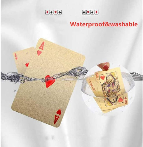 2 Pack Diamond Playing Cards Waterproof Gold Silver Foil Playing Cards Plastic Poker Cards High Flexible (Silver+Gold Diamond)...