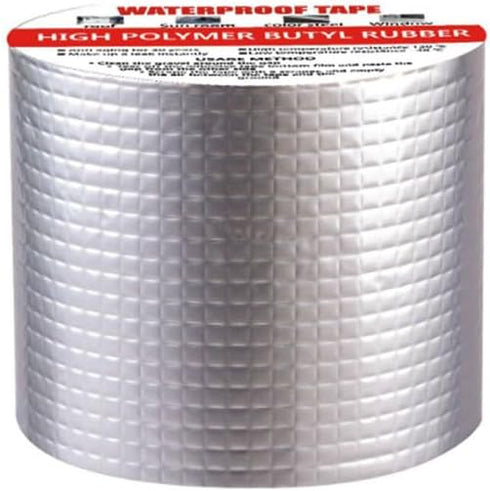 Butyl Tape for Roof Leak Repair, 50mmx5M Waterproof Sealing Tape Aluminium Foil Strong Self Adhesive Sealant Tape Seal Leak Proof Strip for Roof C...