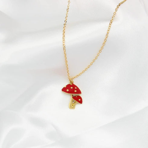 Pack 3 Cute Mushroom Pendant Chain Necklace for Three Best Friends Daughter Gold Dainty Fashion Friendship Christmas Birthday Jewelry BFF Gifts...