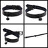 Black Bell Collar and Leash Set Soft PU Leather Choker Necklace with Hauling Chain Jewelry for Sexy Roleplay...