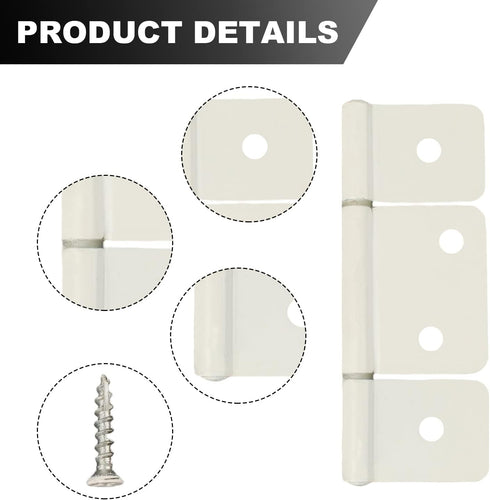 Three Leaf Non-Mortised Hinge for Mobile Home & RV Interior 6 Packa White Door Hinges with Screws...