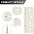 Three Leaf Non-Mortised Hinge for Mobile Home & RV Interior 6 Packa White Door Hinges with Screws...