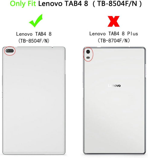 Custer Case for Lenovo Tab 4 8 TB-8504F TB-8504N,Ultra-Thin PU-Leather Hard Shell Cover for Lenovo Tab 4 8 TB-8504F TB-8504N - Black...